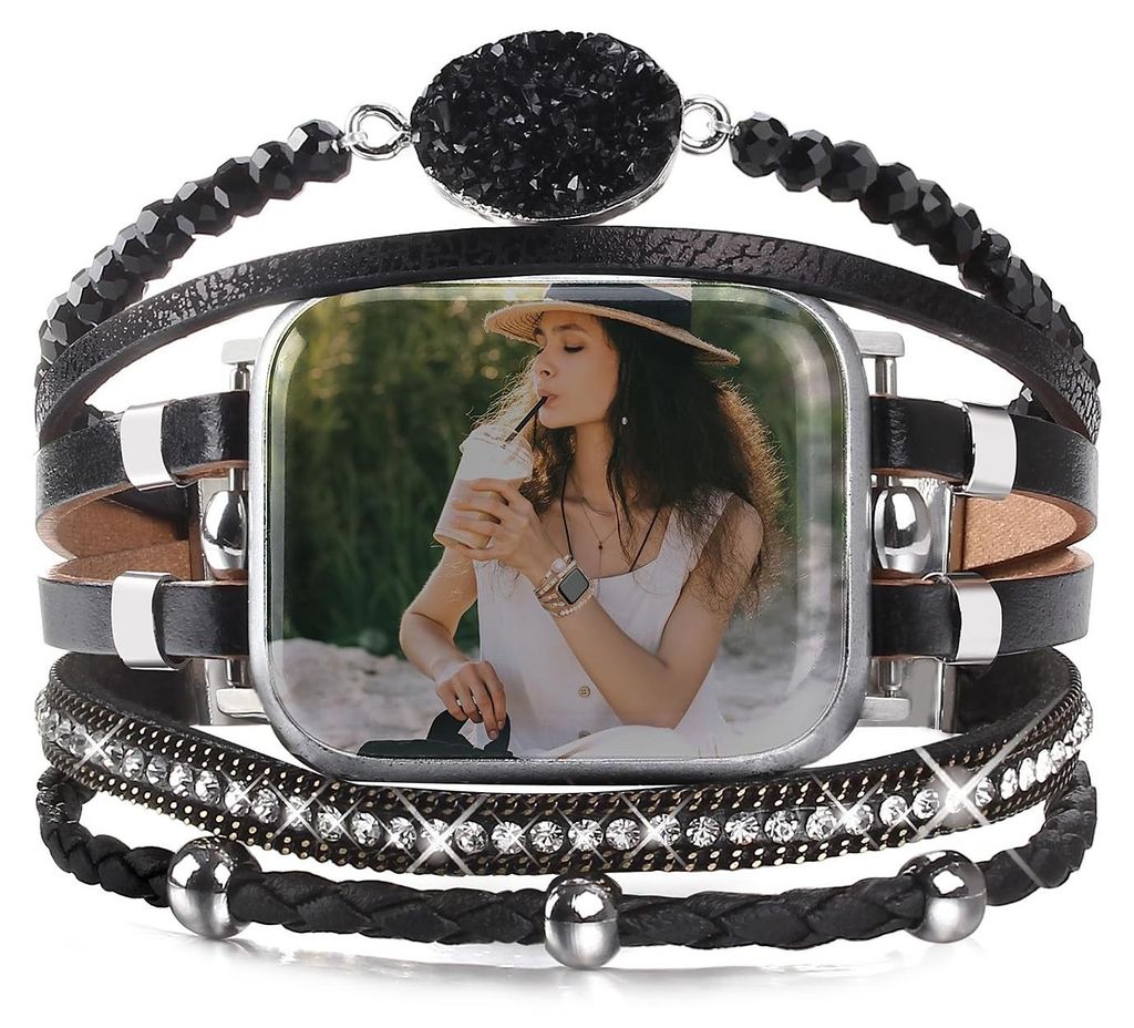 Solidchoice - Cinturino in pelle in stile boho per Apple Immagine del prodotto 