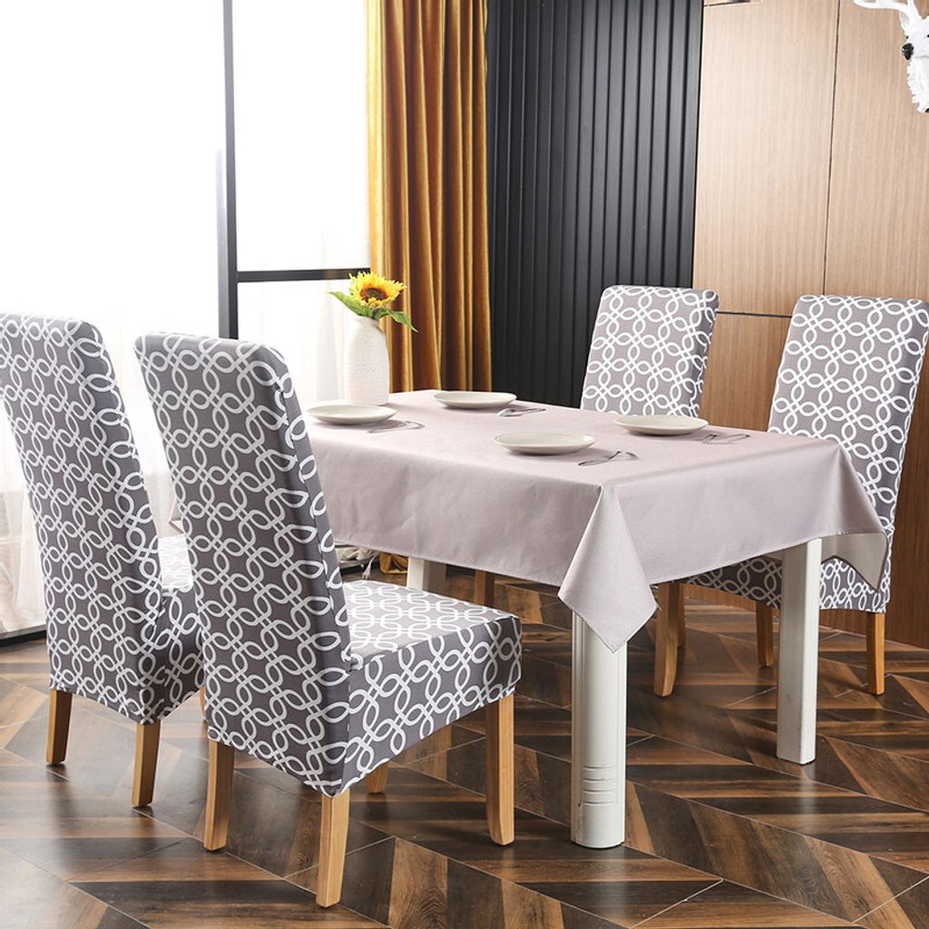 Stretch Stuhlhusse 4 pcs, Parsons Stuhl Slipcover-Stuhlbezüge für Speisesaal, Grau BTC03