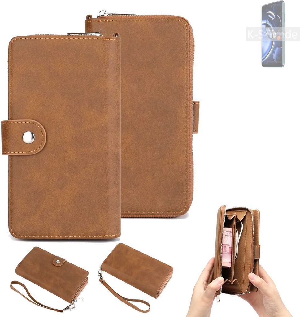 K-S-Trade Handyhülle Schutzhülle kompatibel mit Xiaomi Redmi Note 11SE & Portemonnee Tasche Handytasche Case Etui Geldbörse Wallet braun (1x)