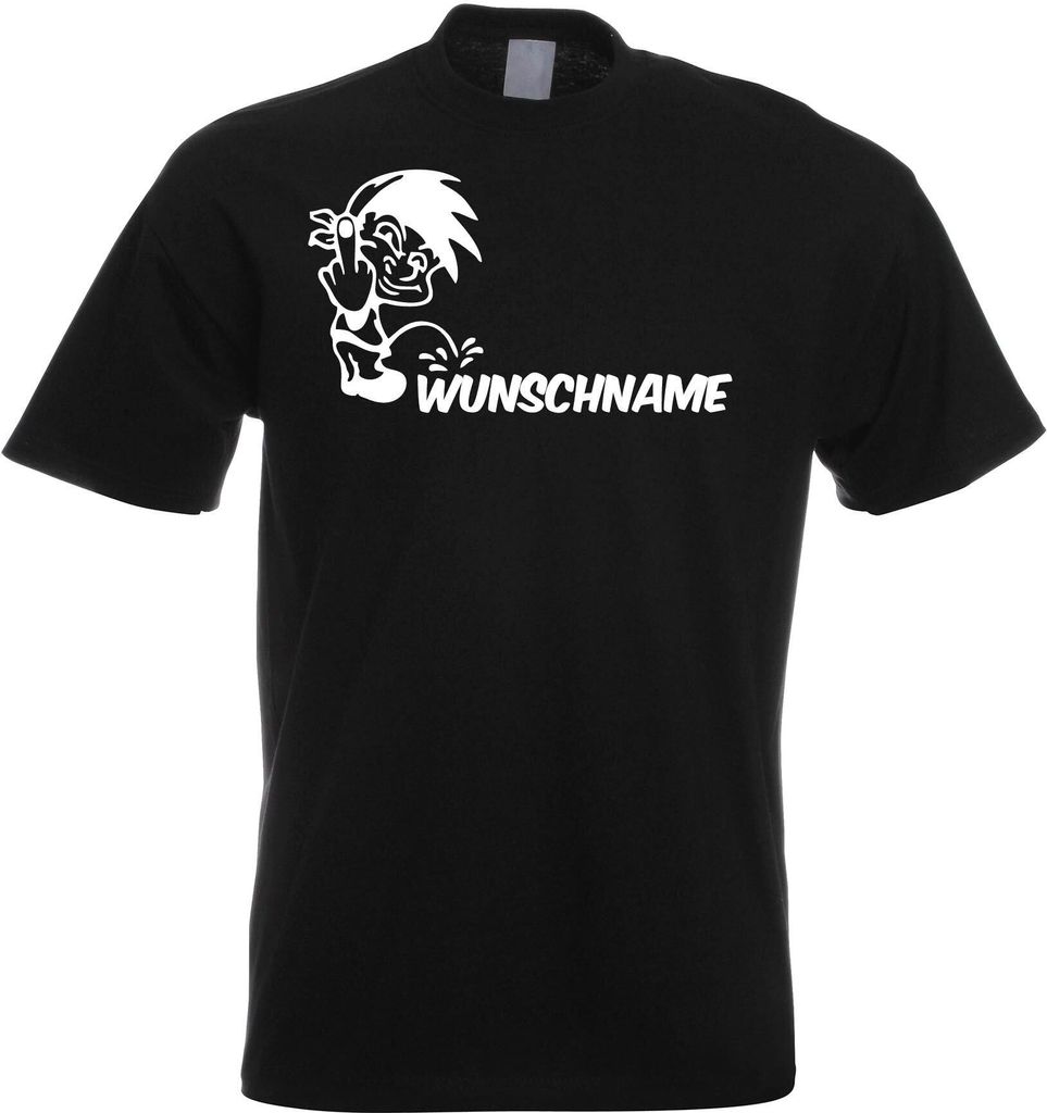 Kiwistar - T-Shirt Herren - schwarz - S - Piss on - Junge mit Finger & Tuch - Pissmännchen - mit Wunschtext personalisiert - Geschenk Mann Vaterta...