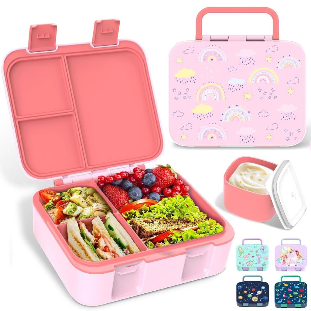Lunchbox für Kinder, Planet Bento Box, auslaufsicher mit mehreren Fächern – Snackbox für Vorschule und Grundschule, Snackbox für Jungen, Mäd...