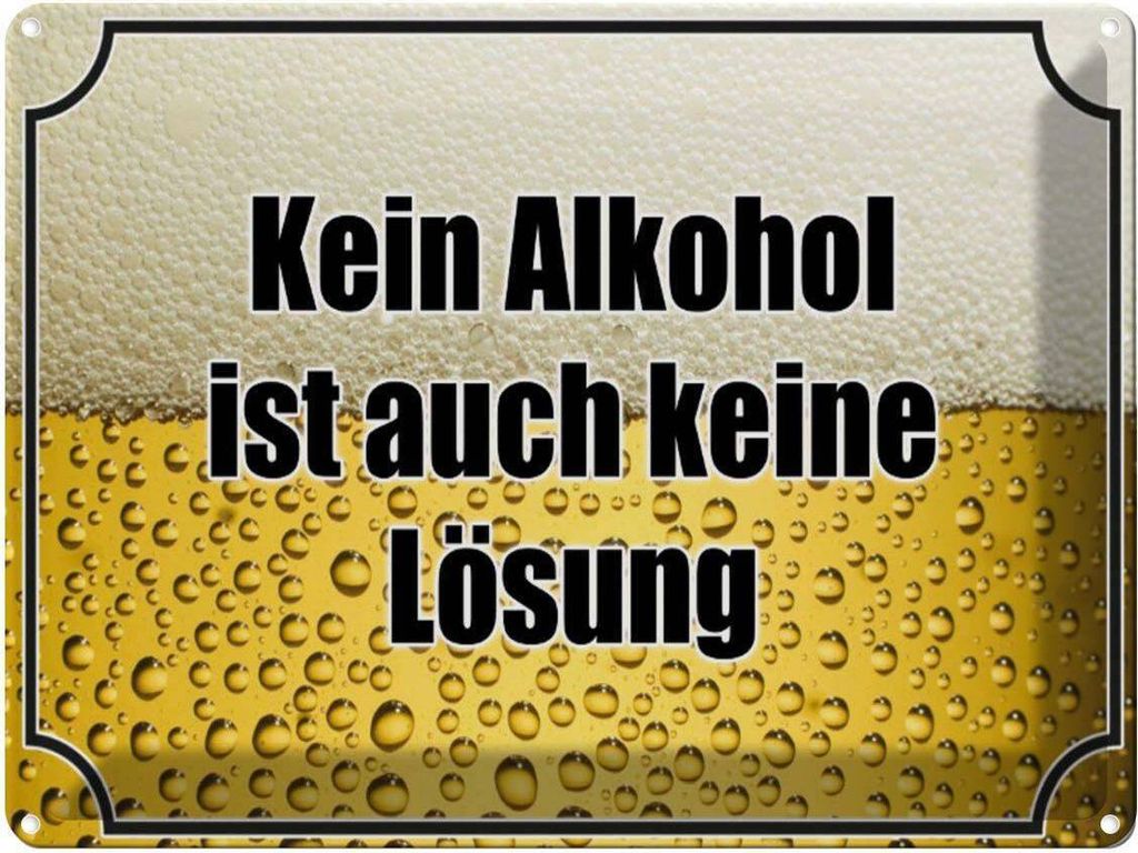 vianmo Blechschild 30x40 cm Bier kein Alkohol keine Lösung Spruch Zitat