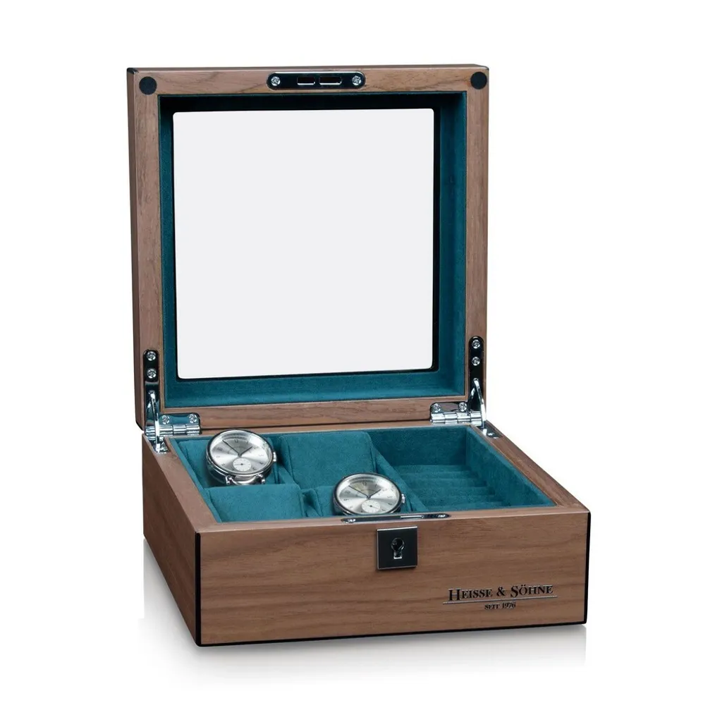 Heisse & Söhne 70019-180 Boîte à montres Borneaux 4+ en bois de noix