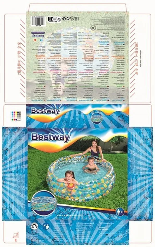 Piscina Gonfiabile Sea Life Bestway 51048 | 170x53cm per Famiglie - 34