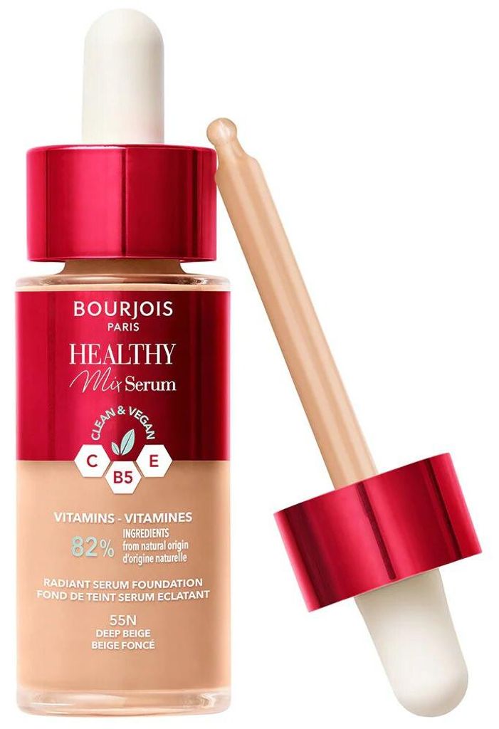 Bourjois Healthy Mix – 55N – Deep Beige, Serum Foundation, lässt die Haut sofort strahlen, spendet bis zu 24 Stunden Feuchtigkeit, vegane Form...