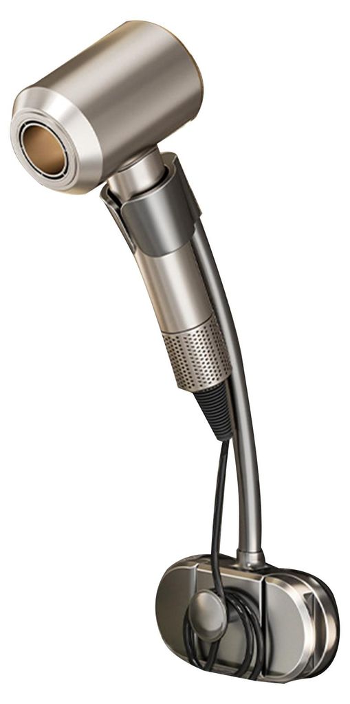Universelle Haartrocknerhalterung mit 360°-Drehung, verstellbarem Saugnapf zur Wandmontage und Aufbewahrung für Haarstyling-Geräte