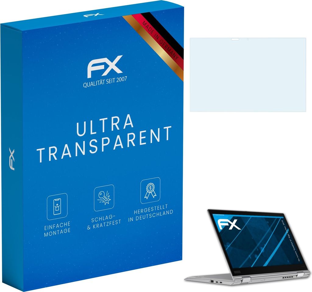 atFoliX FX-Clear 2x Schutzfolie kompatibel mit Lenovo ThinkPad X1 Yoga (3rd Gen. 2018) Displayschutzfolie