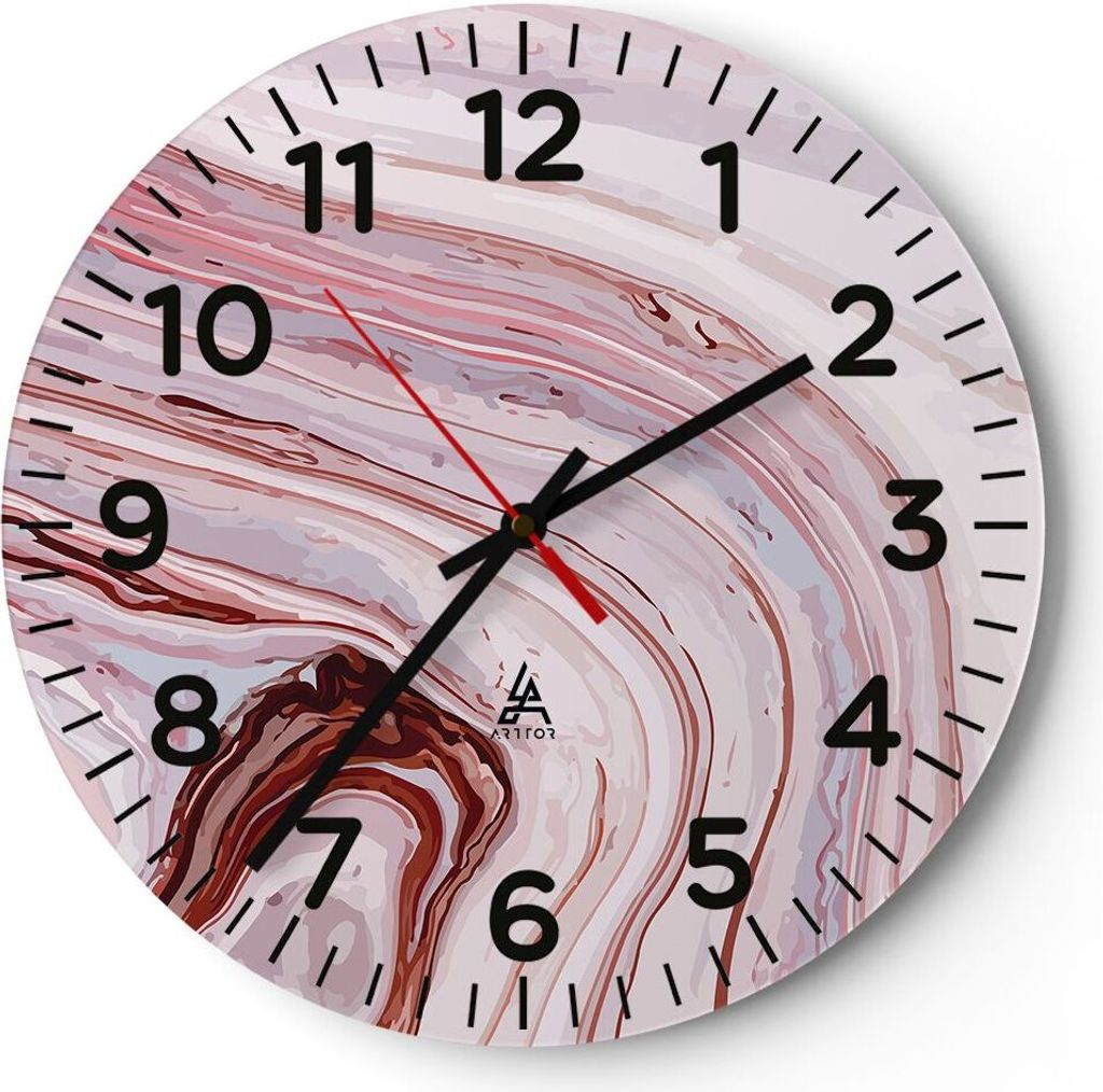 Wanduhr - Rund - Glasuhr - Abstraktion modern - 40x40cm - Produktbild 