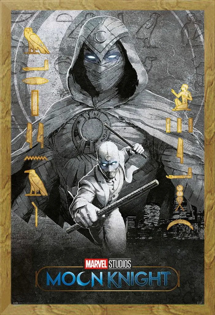 Poster Moon Knight Marvel Ufficiale + Cornice Shinsuke Rovere MDF Oak