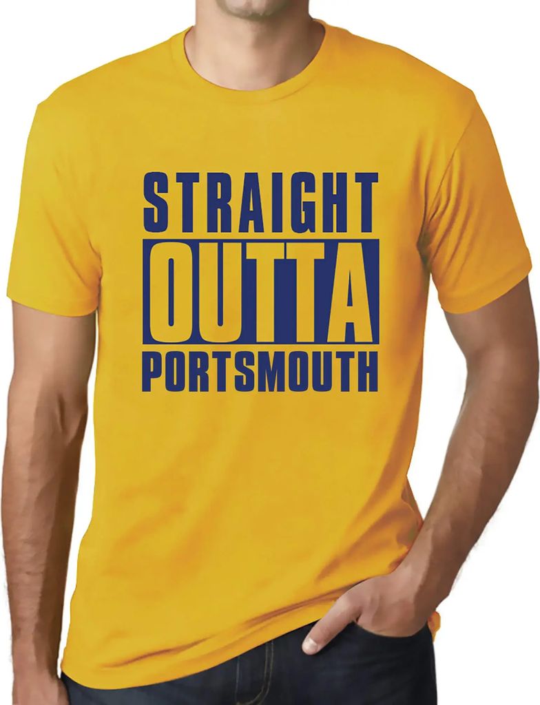 Herren Grafik T-Shirt Straight Outta Portsmouth Öko-Verantwortlich Vintage Jahrgang Kurzarm Lustige Druck Geburtstag Geschenk Mann