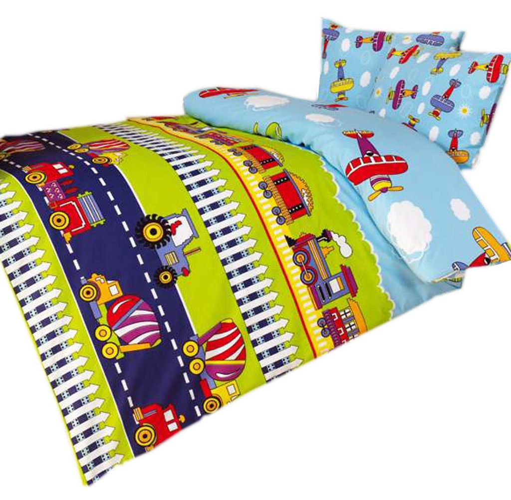 JACK Renforcé Baby Bettwäsche 2 tlg. 100x135cm Zug Traktor Produktbild 