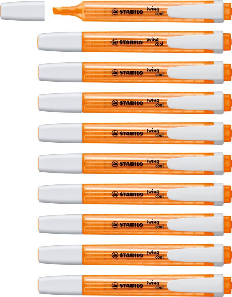 Textmarker - STABILO swing cool - 10er Pack - orange