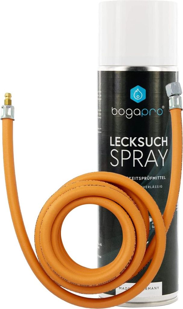 GOK Gasschlauch für Steckkupplungen + Bogapro Lecksuchspray, Länge/Grösse:100 cm
