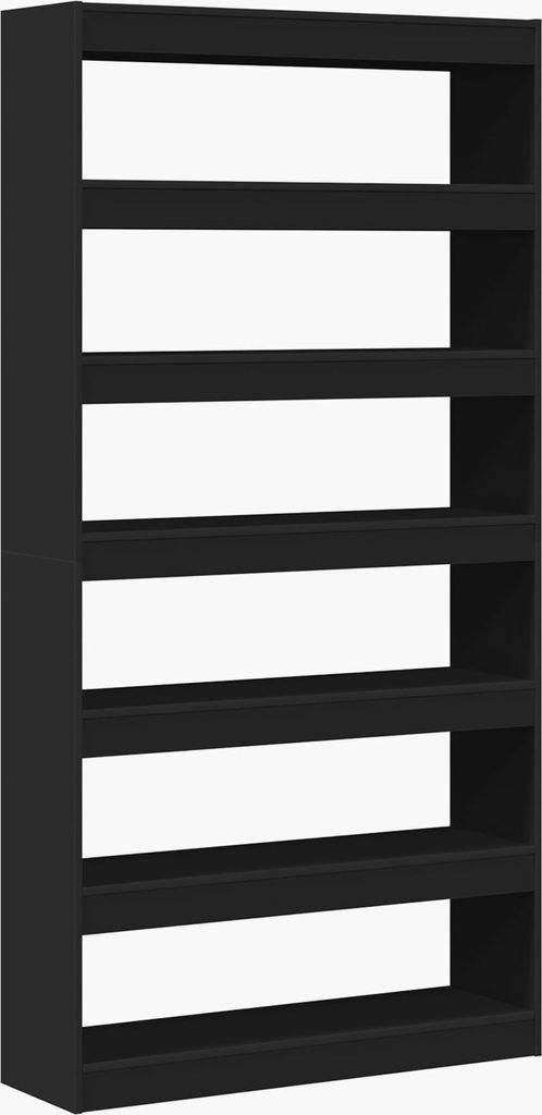 Möbel Bücherregal Schwarz Holzwerkstoff 100 x 30 x 198 cm Bücherregal - Bücherregale 3333925