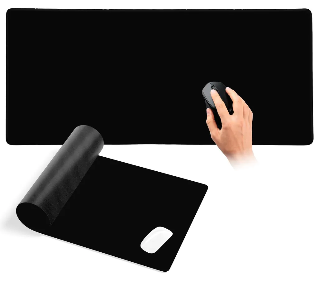 Sous-main de Bureau Grand Format 900x400mm en Tissu Noir pour Gamer