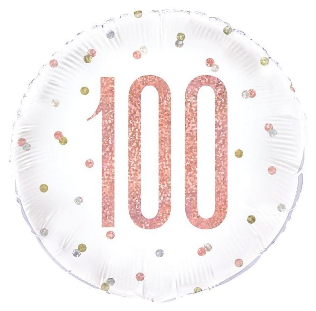 Folienballon roségold Zahl 100 Produktbild 