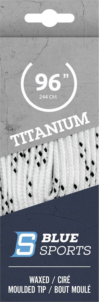 Schnürsenkel Blue Sports Titanium Pro gewachst weiss/schwarz 96"/244cm