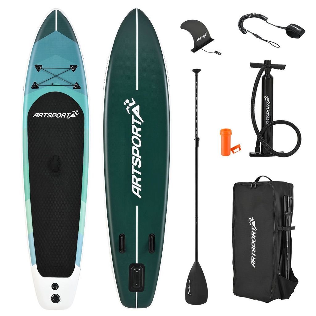 Surfboard Stand Up Paddle SUP Board mit Paddel Aufblasbar mit Pumpe 305-330cm 