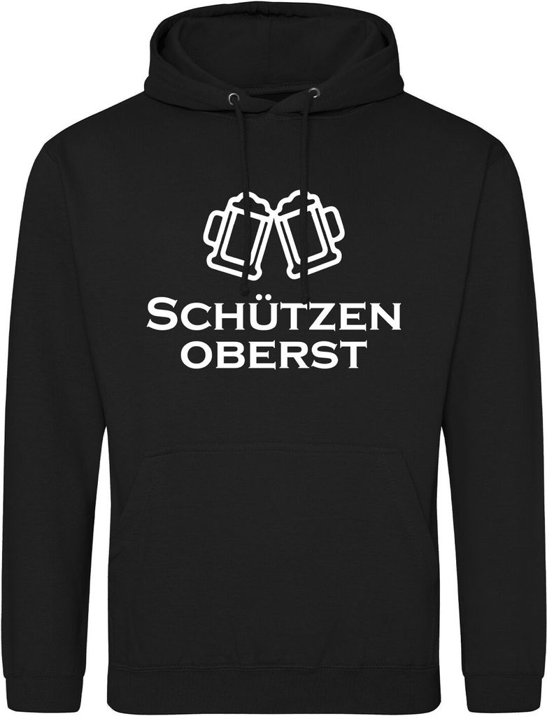 Huuraa Uni Hoodie Schützenoberst Schützenfest S Deep Black Vegan Sweatshirt Geschenkidee