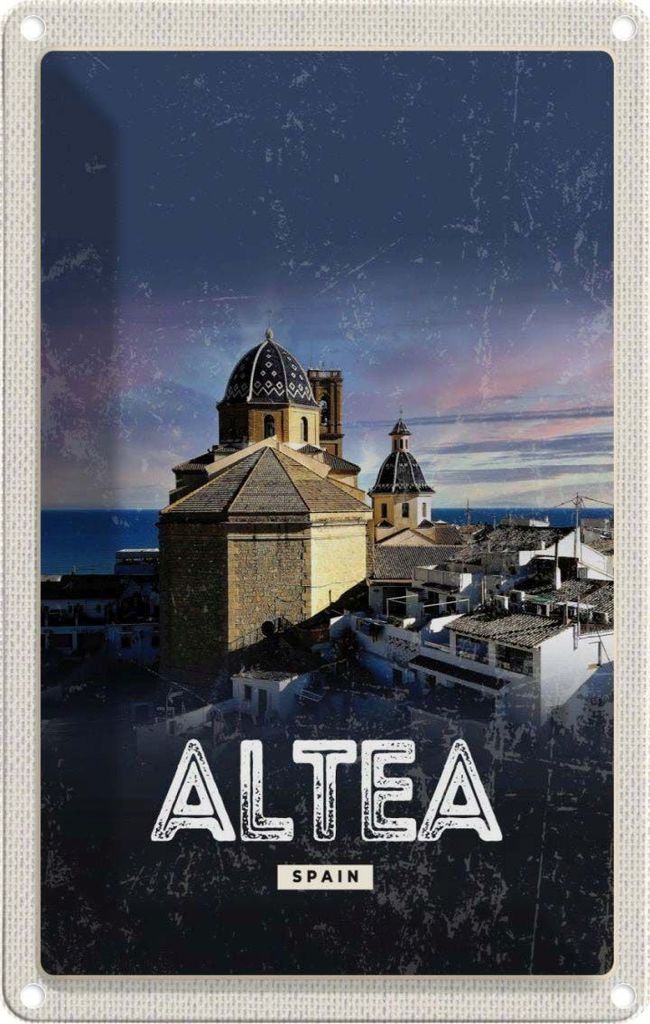 vianmo Blechschild 18x12 cm Retro Altea Spain Spanien Bildmotiv Reisemotiv Abenteuer Reisen Urlaub