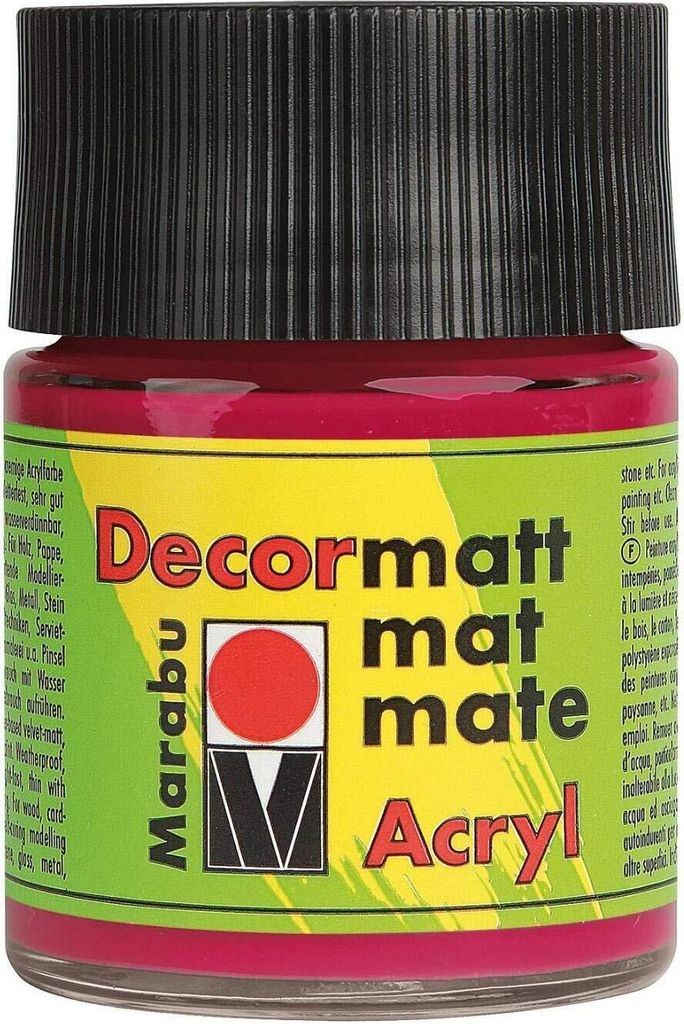 Marabu Acrylfarbe "Decormatt" karminrot 50 ml im Glas