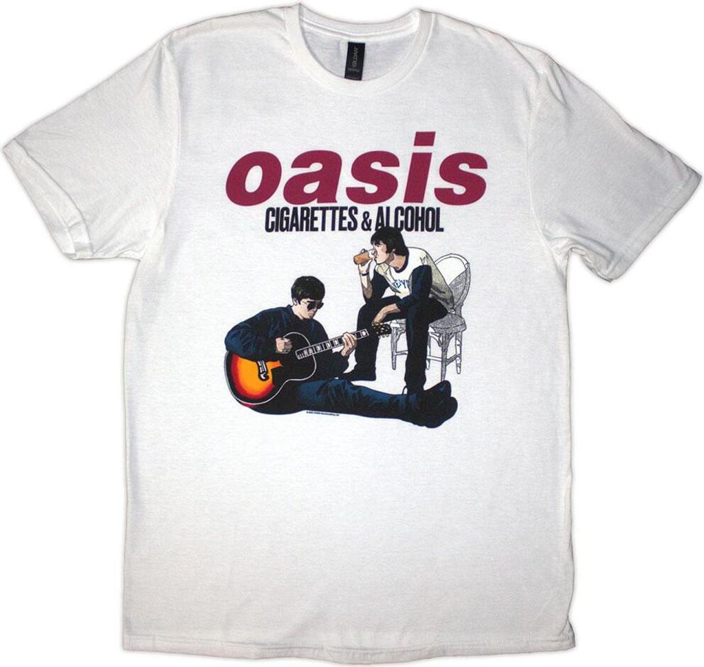 Oasis - "Cigarettes & Alcohol" T-Shirt für Herren/Damen Uni RO13459 (L) (Weiß)