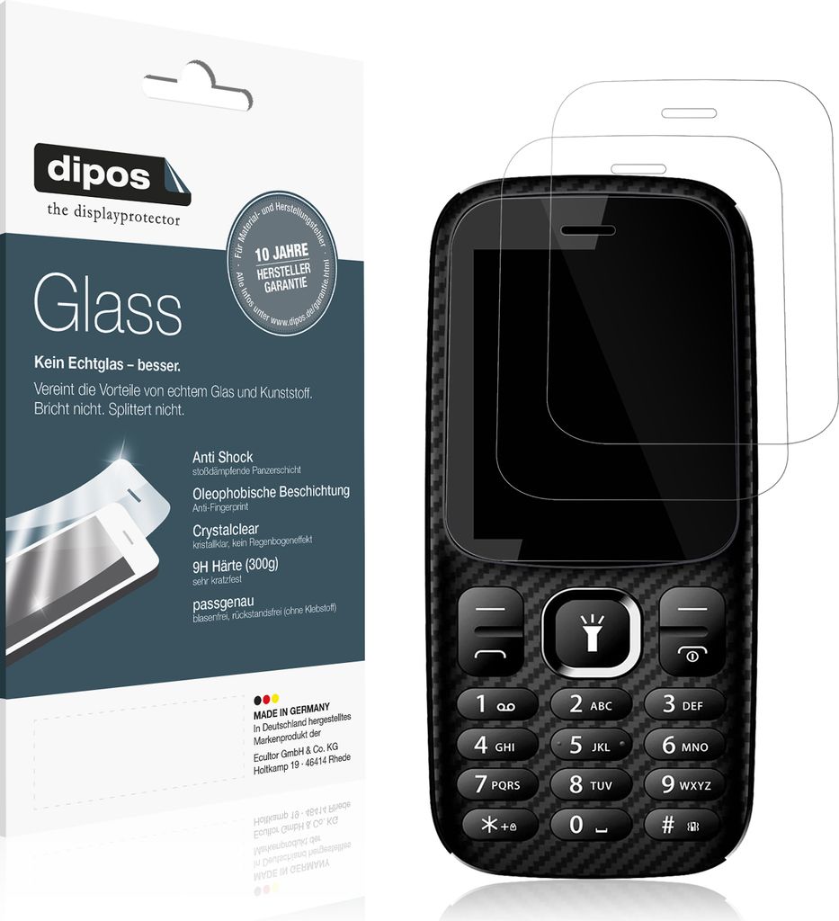 2x Schutzfolie für Energizer Mobile E13 - Anti-Shock 9H Folie dipos Glass Kunststoffglas