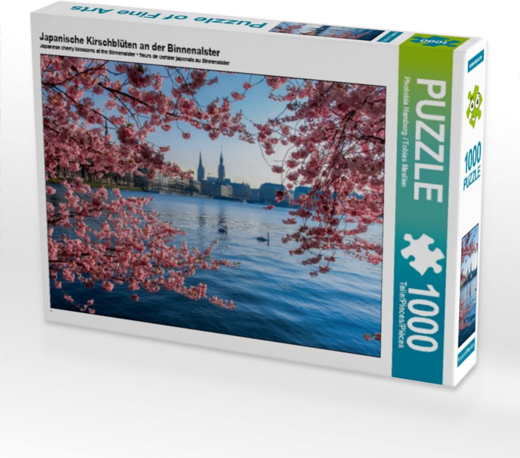 Calvendo Japanische Kirschblüten an der Binnenalster 1000 Teile Puzzle quer 640x480mm, Hamburg / Tobias Meslien Photo; 7399845