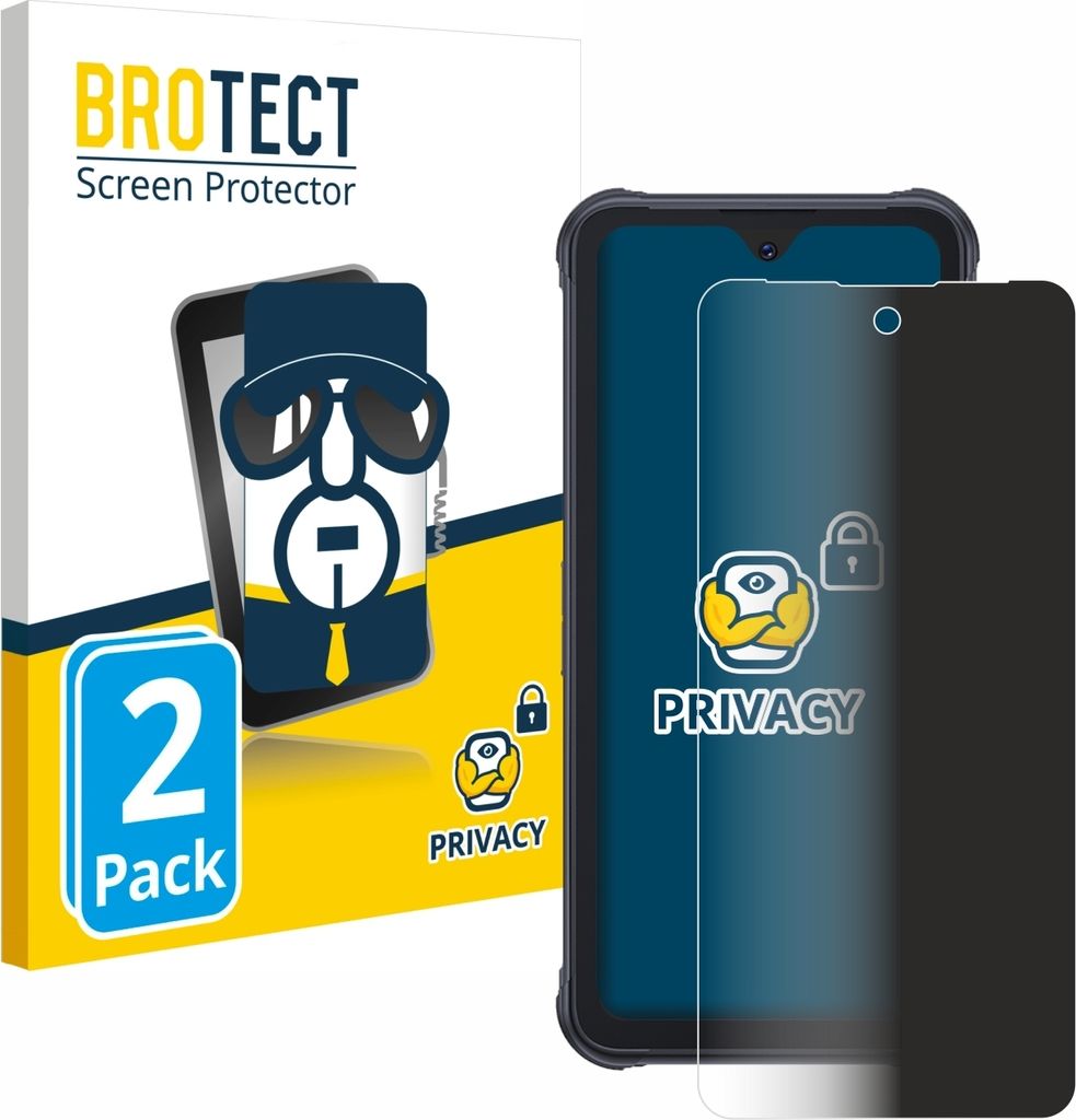 2x BROTECT Sichtschutzfolie für Cubot King Kong Power Anti-Spy Privacy Sichtschutz Blickschutz Folie Blaulicht-Schutz