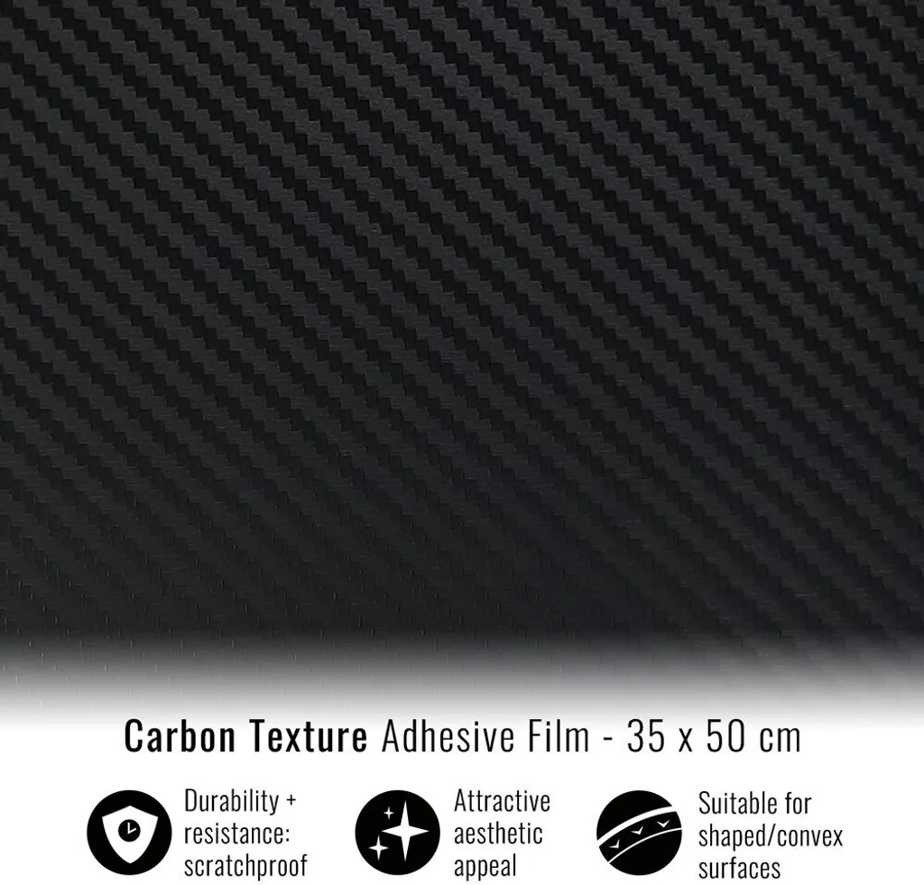 Film Adesivo Fibra di Carbonio 35x50 cm - Alta Resistenza Car Wrapping