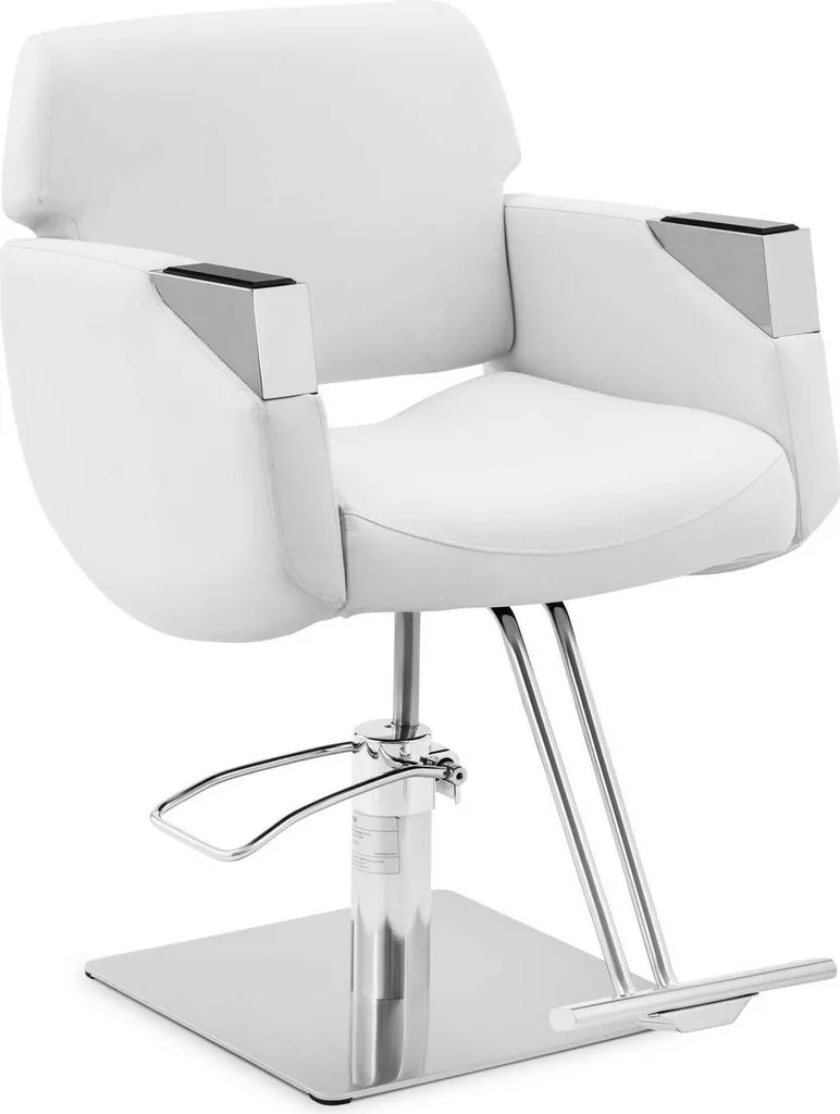 Fauteuil coiffure hydraulique 200 kg - Hauteur réglable 48-63 cm blanc