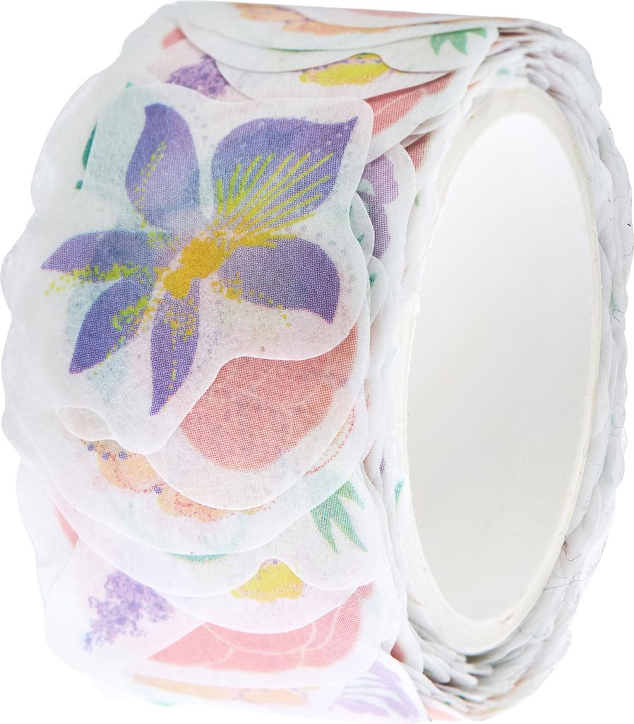 Rico Design Washi Sticker Blumen Pastell 200 Stk 2x2 cm