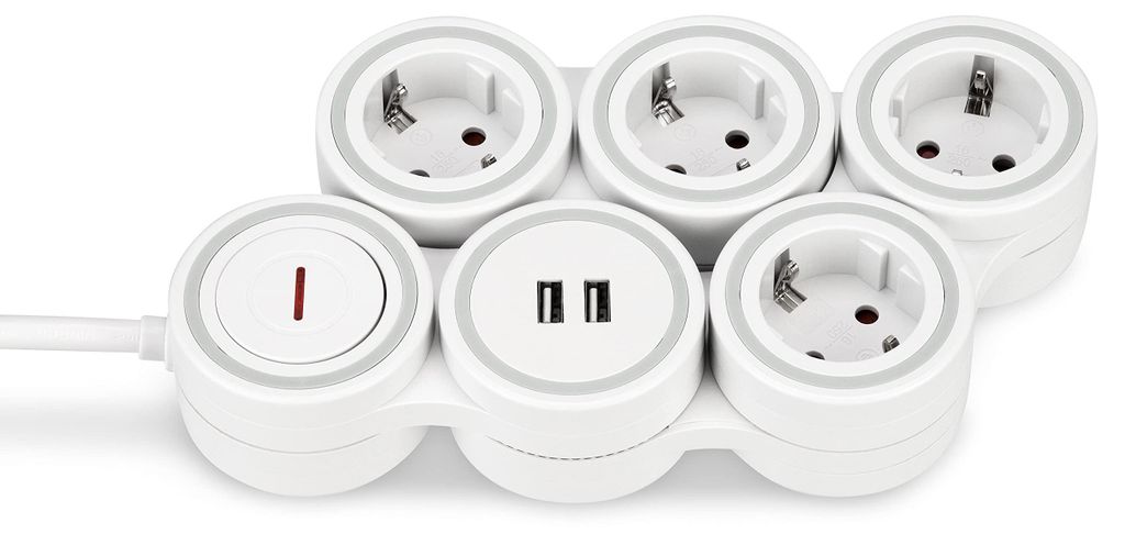 REV SupraFlex, Steckdosenleiste flexibel 4fach, 2xUSB, Produktbild 