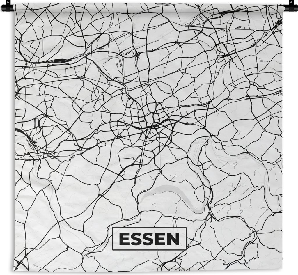 MuchoWow Wandteppich Wandbehang Karte - Essen - Stadtplan 150x150 cm Tapisserie Dekoration Wandtuch - Wohnaccessoires - Modernes