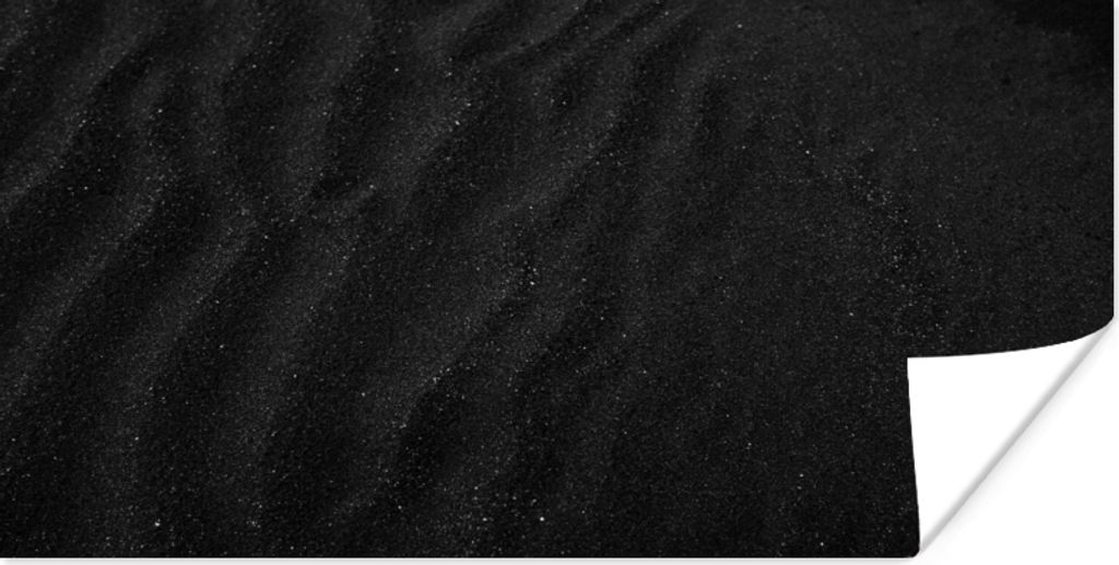 MuchoWow Poster Sand - Schwarz - Weiß - Strand 160x80 cm - Foto Poster