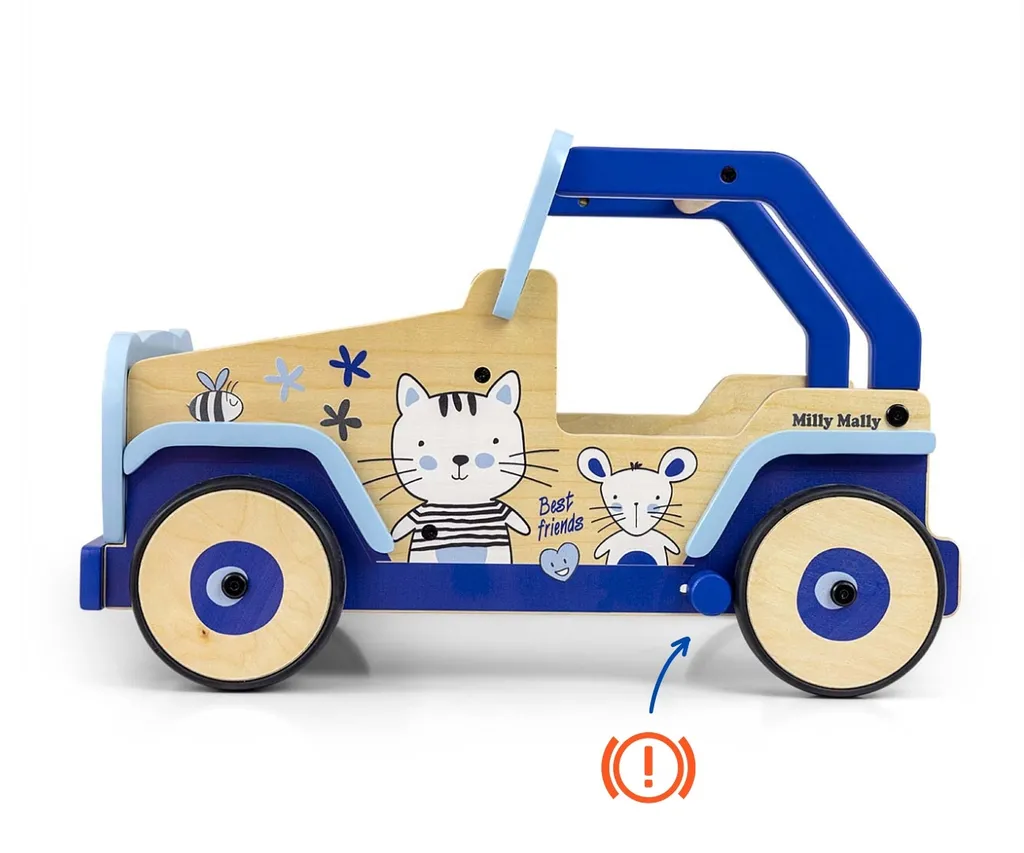 Trotteur pousseur stable Milly Mally Explorer Cat & Mouse en bois