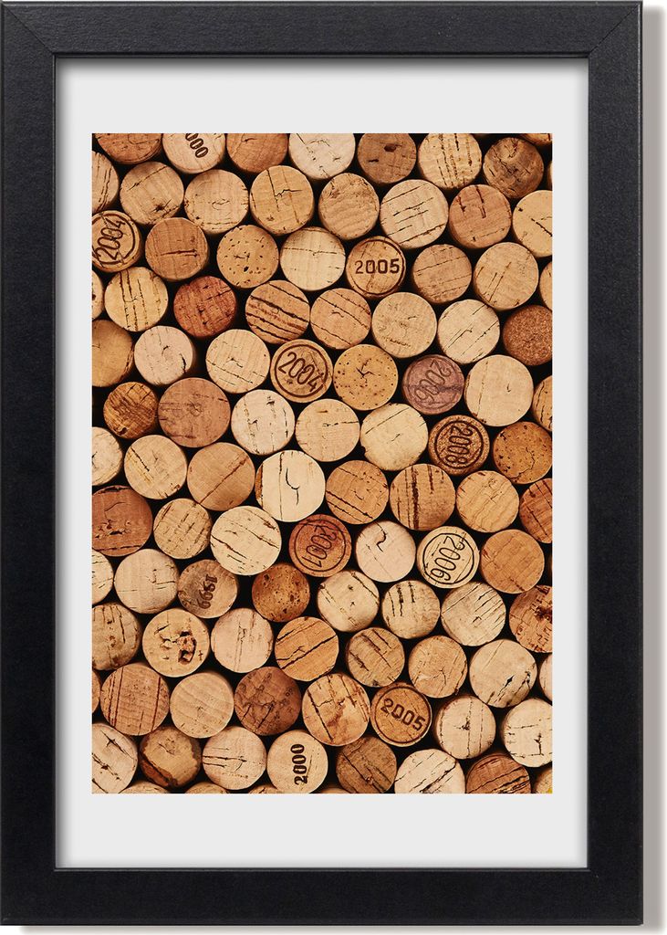 Bild 20x30 MDF-Rahmen, Wandkunst Korken aus Wein