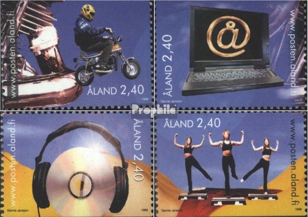 Briefmarken Finnland - Aland 1998 Mi 136-139 (kompl.Ausg.) postfrisch Jugendaktivitäten