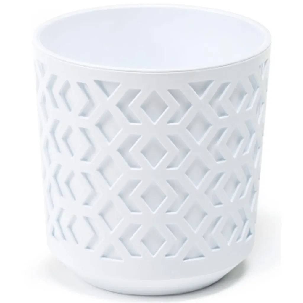 Pot de fleurs AZTEKA Lamela blanc et gris Ø 300 mm pour plante