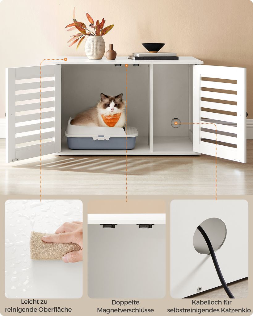 FEANDREA Katzentoilette, 80x53x49,2cm, stark, langlebig, Produktbild 7