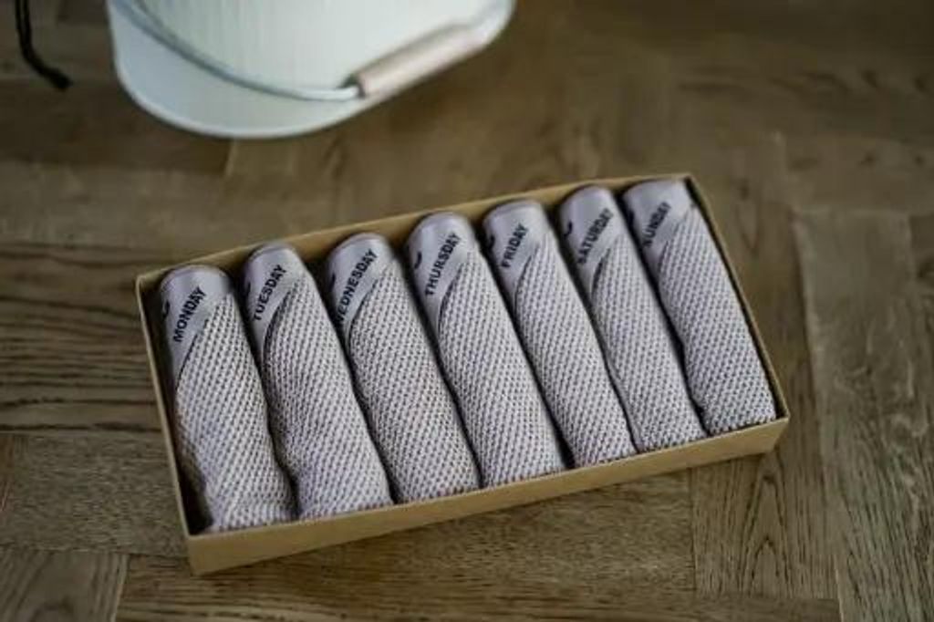 Klud Geschirrtücher Mikrofaser - Waffelmuster 7-Tage-Set - 30x30 cm - Latte