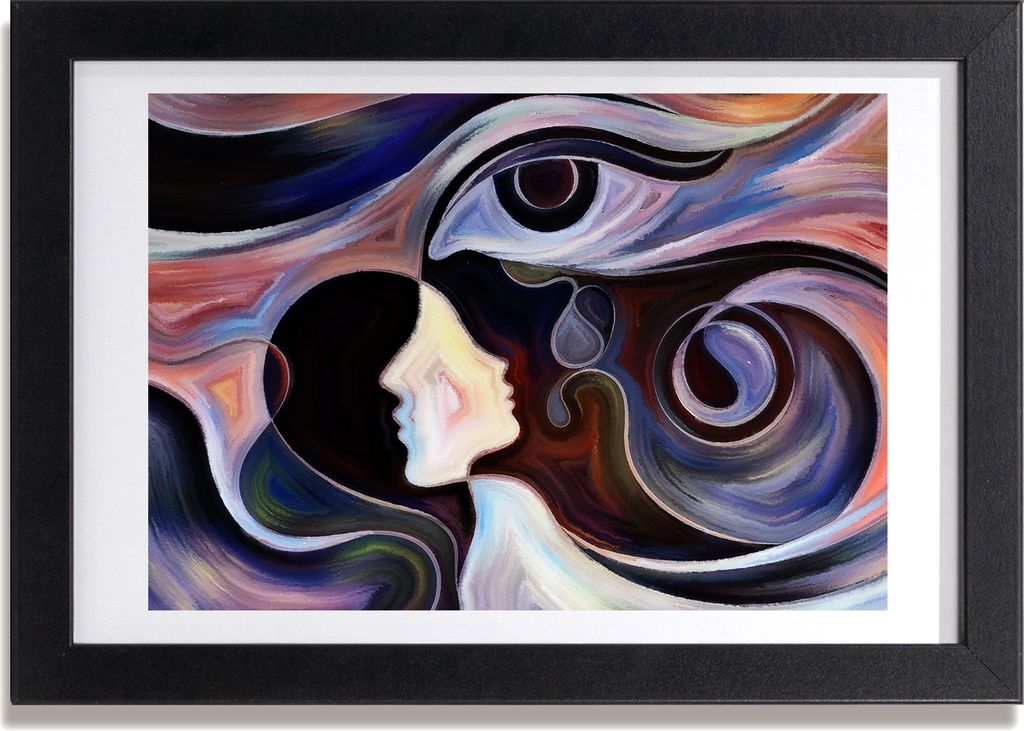Bild 30x20 MDF-Rahmen, Wandkunst Abstraktion
