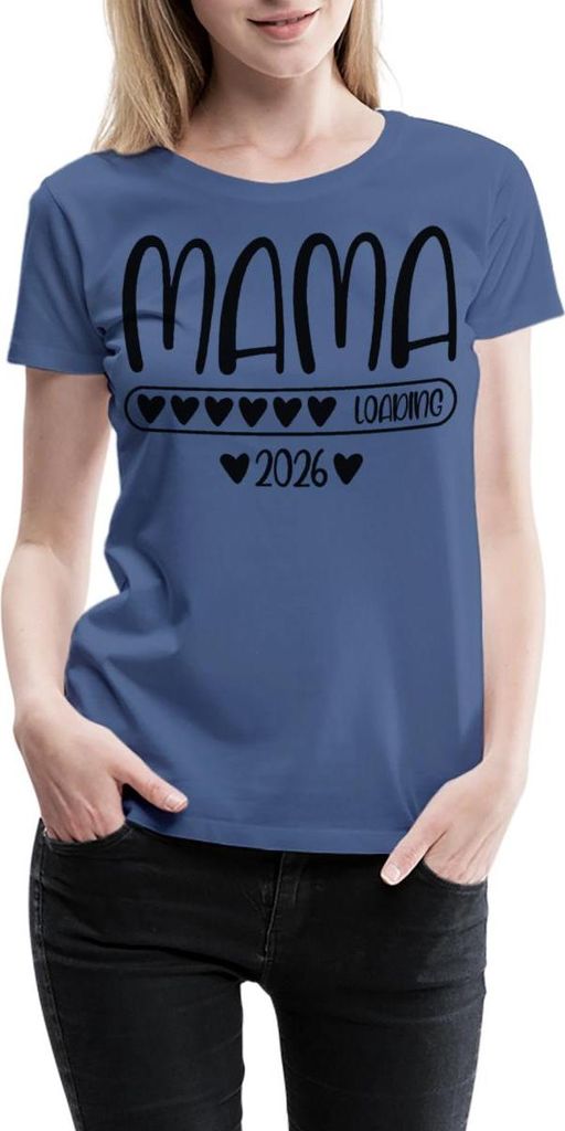 Spreadshirt Mama 2026 loading Frauen Premium T-Shirt, XL, Taubenblau