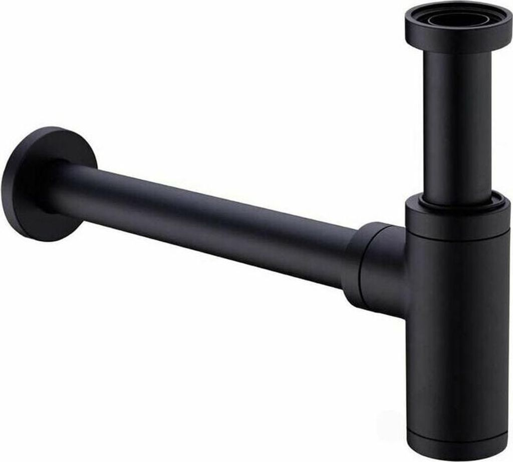 Waschbeckenablauf aus Messing, Universal-Siphon mit 200-mm-Verlängerungsrohr, 1 1/4 x 32 mm verstellbarer Siphon, geruchsneutral, auslaufsicher, m...