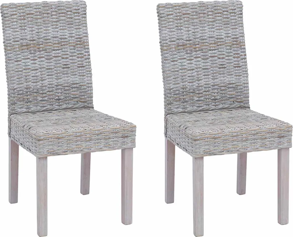 Lot de 2 chaises en bois blanc lavé pour salle à manger et salon vidaXL