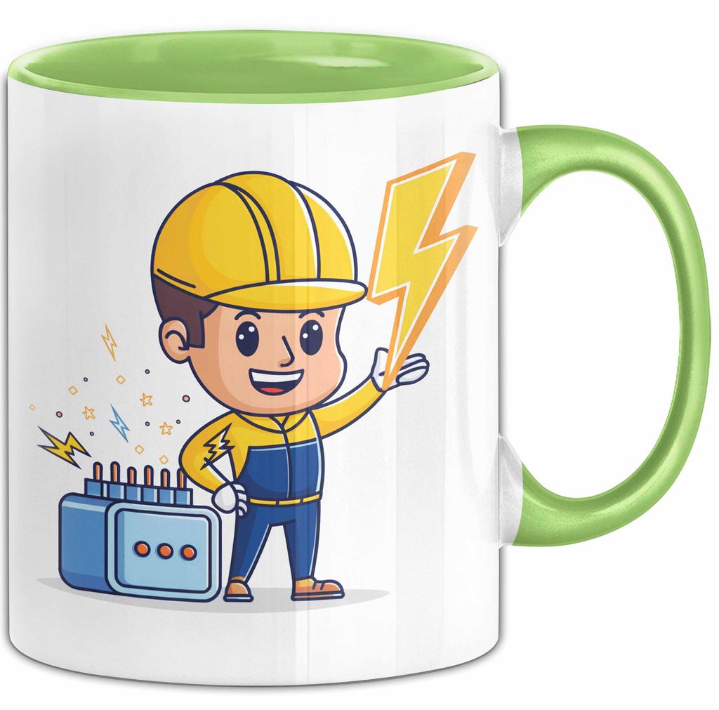 Elektriker Tasse Geschenk Lustige Geschenkidee Spruch Für Elektro Profis (Grün)
