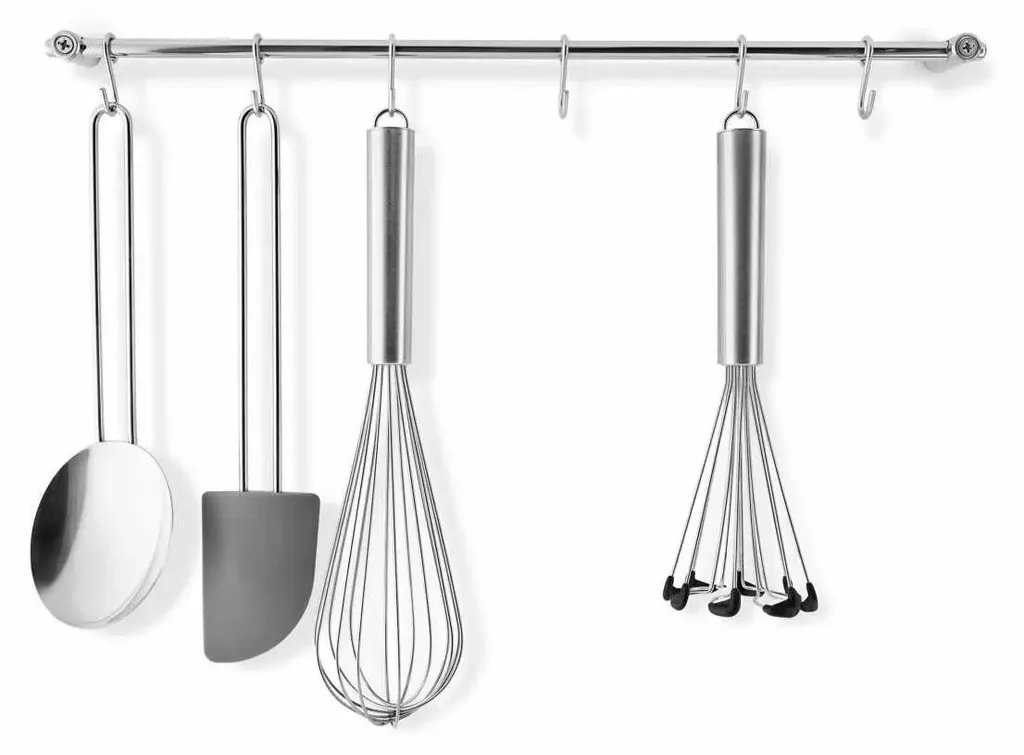 Barre de suspension Eva Solo inox 60cm, système modulable 6 crochets