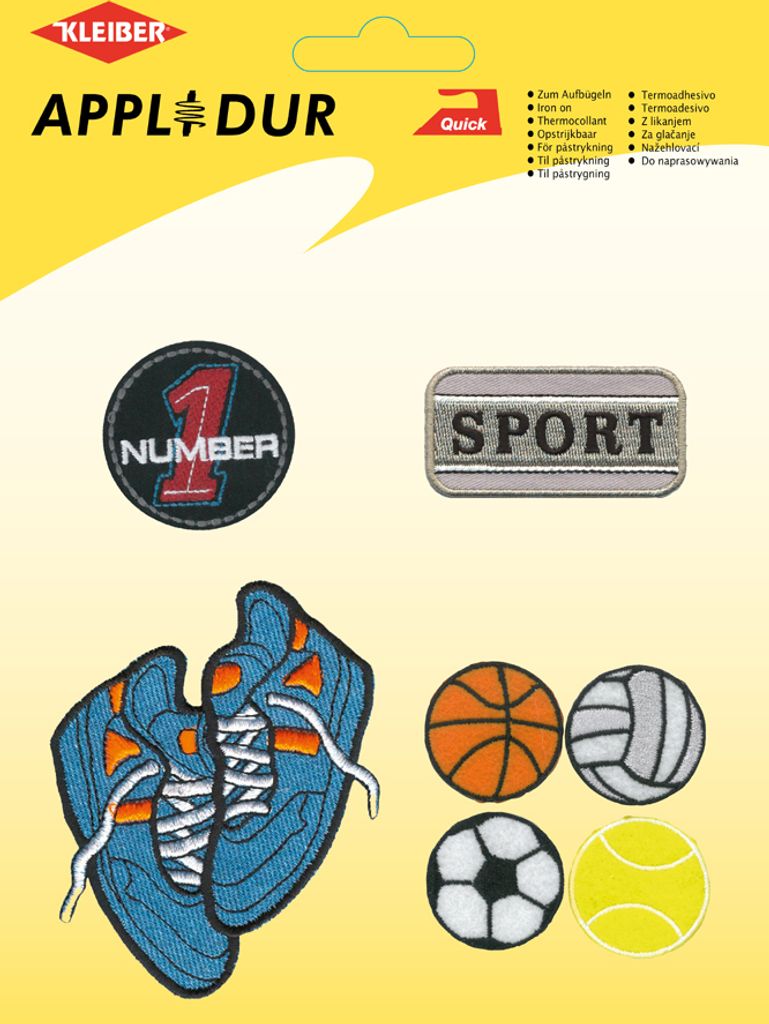 KLEIBER Applikations-Sortiment "Sports" 7 Motive zum Aufbügeln