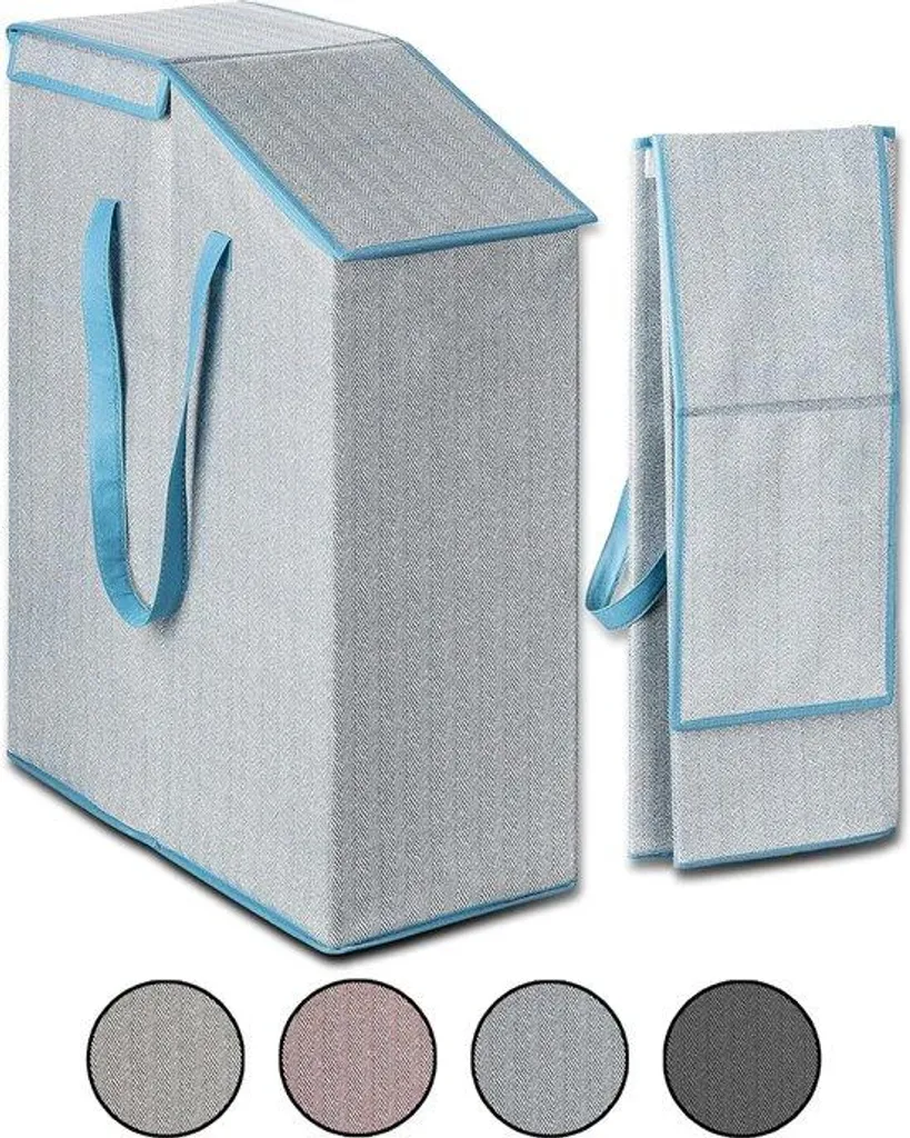 Panier à linge pliable bleu-beige pour niches, 52L, 20x45x60 cm série SL