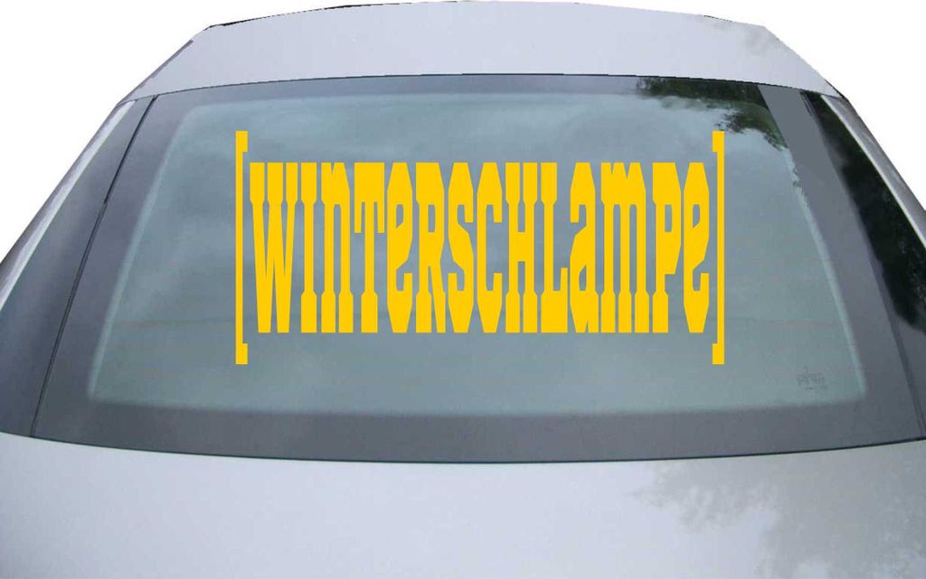 Indigos UG - Aufkleber Heckscheibe & Motorklappe DE6428 - gold - 600x286 mm - Winterschlampe - Auto Scheiben Fenster Heckklappe Tuning Racing JDM -...